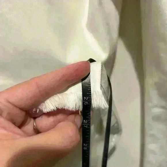 Flying Monkey High Rise Ripped Kick stretch white Flare Beige Jeans Denim sz 26 - Picture 7 of 7